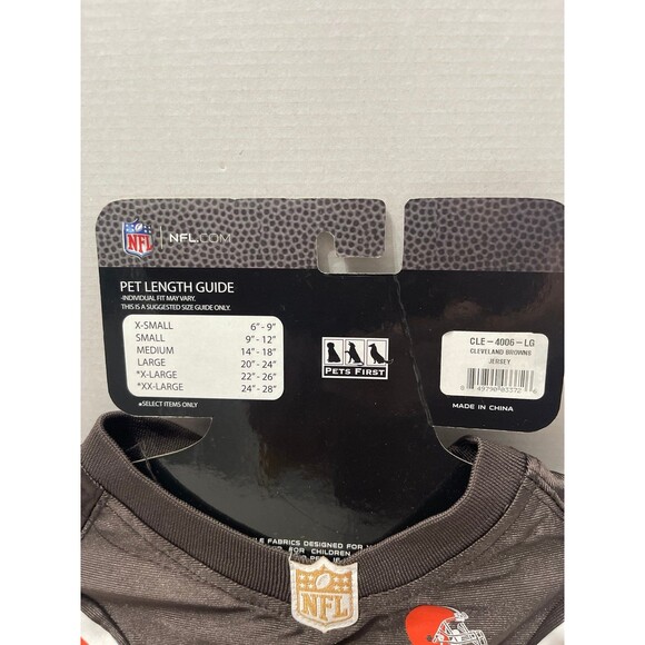 Pets First NFL Cleveland Browns Mesh Jersey for Dogs Size L New With Tag - Picture 3 of 7